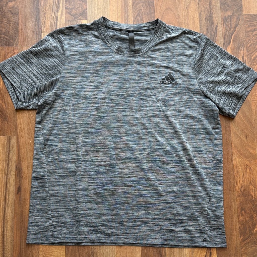 Adidas Men’s Size L Heathered Gray Short Sleeve Performance Tee